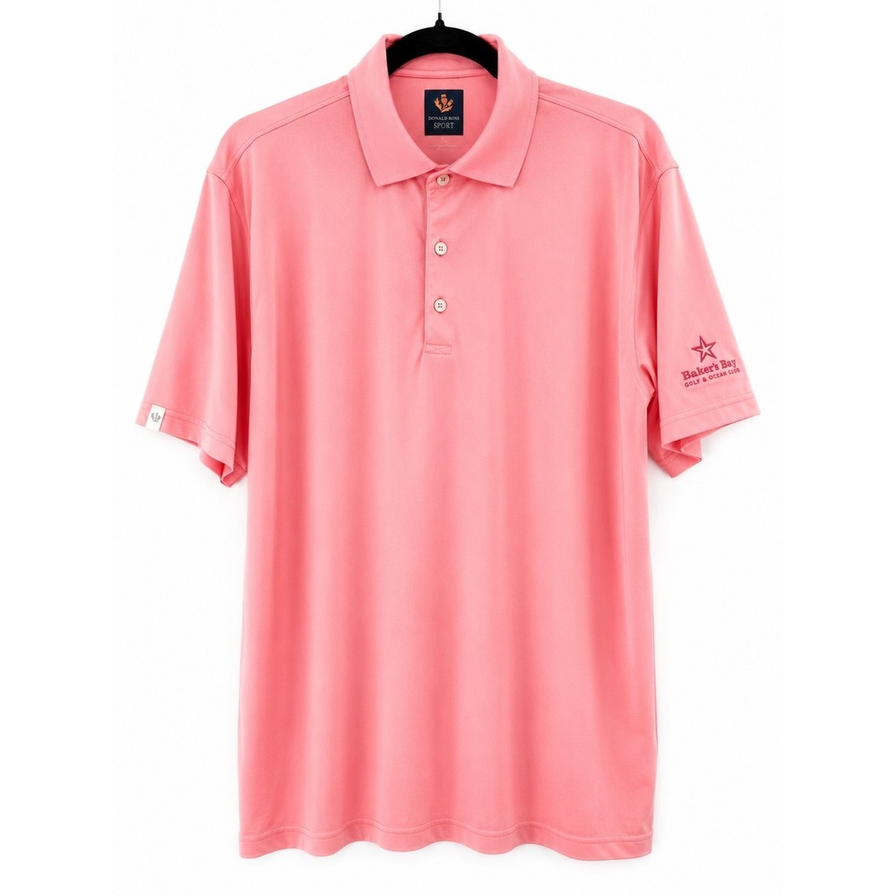 Donald Ross Sport Mens Polo Shirt XL Salmon Golf Performance Baker's Bay NWOT